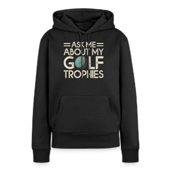 Golf Golfeur - Sweat à capuche Premium bio Femme - noir - Devant - Julia (174cm)