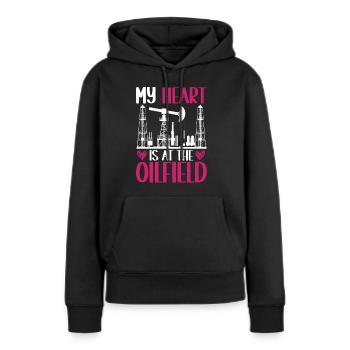 Ölfeldarbeiter Rig Roughneck Ölfeldfrau - Frauen Premium Bio Hoodie - Schwarz - Vorne - Julia (174cm)