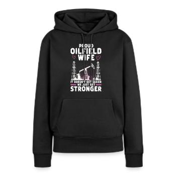 Ölfeldarbeiter Rig Roughneck Ölfeldfrau - Frauen Premium Bio Hoodie - Schwarz - Vorne - Julia (174cm)