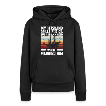 Ölfeldarbeiter Rig Roughneck Ölfeldfrau - Frauen Premium Bio Hoodie - Schwarz - Vorne - Julia (174cm)