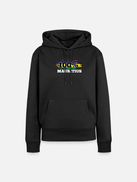 Mauritius - Frauen Premium Bio Hoodie - Schwarz