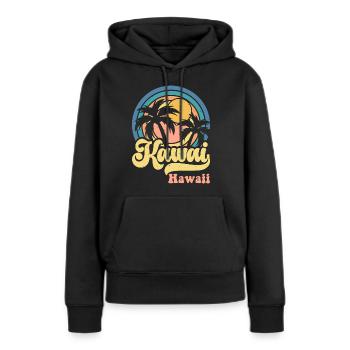 Hawaï - Sweat à capuche Premium bio Femme - noir - Devant - Julia (174cm)