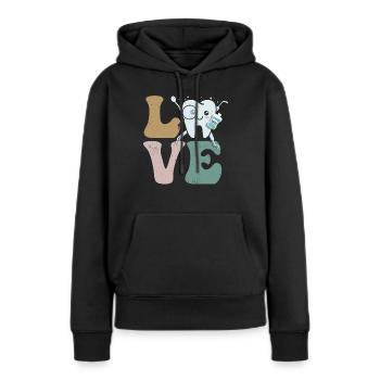 Dentiste Assistante dentaire Hygiène - Sweat à capuche Premium bio Femme - noir - Devant - Julia (174cm)