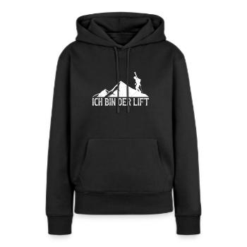 Skibergsteiger Ich bin der Lift Ski Touring - Frauen Premium Bio Hoodie - Schwarz - Vorne - Julia (174cm)