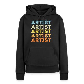 Artiste - Sweat à capuche Premium bio Femme - noir - Devant - Julia (174cm)