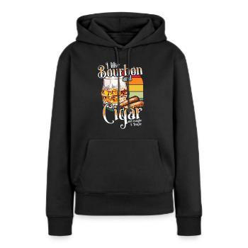 Bourbon Cigares Whisky Cigares Lounge Lovers - Sweat à capuche Premium bio Femme - noir - Devant - Julia (174cm)
