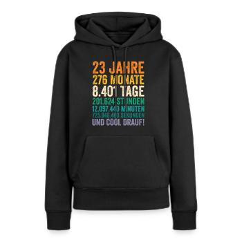 23 Jahre Dreiundzwanzigster Geburtstag - Frauen Premium Bio Hoodie - Schwarz - Vorne - Julia (174cm)