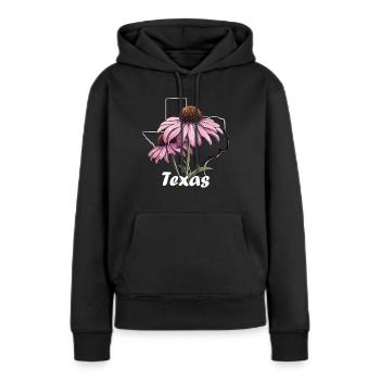 Texas Flagge Mit Floralem Frühling Texas - Frauen Premium Bio Hoodie - Schwarz - Vorne - Julia (174cm)