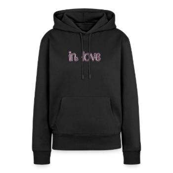 Verliebt - Frauen Premium Bio Hoodie - Schwarz - Vorne - Julia (174cm)