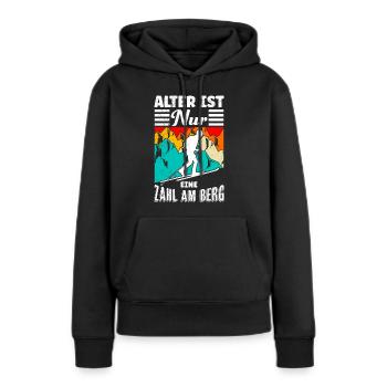 Alter ist Nur eine Zahl am Berg Ski Touring - Frauen Premium Bio Hoodie - Schwarz - Vorne - Julia (174cm)