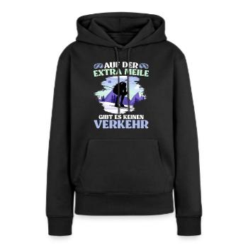 Skibergsteigen Auf der Extra Meile Kein Verkehr - Frauen Premium Bio Hoodie - Schwarz - Vorne - Julia (174cm)