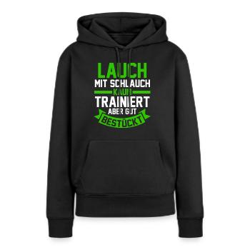 Bodybuilding Sport Fitness Lauch - Frauen Premium Bio Hoodie - Schwarz - Vorne - Julia (174cm)