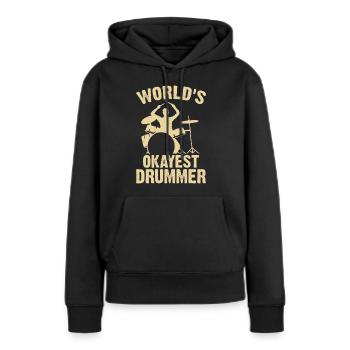 Batterie Batteur Batteur - Sweat à capuche Premium bio Femme - noir - Devant - Julia (174cm)