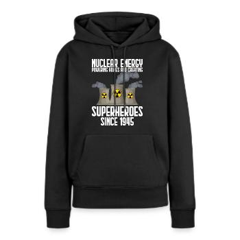 Centrale nucléaire - Sweat à capuche Premium bio Femme - noir - Devant - Julia (174cm)