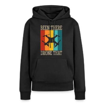Drohne - Frauen Premium Bio Hoodie - Schwarz - Vorne - Julia (174cm)