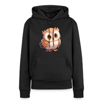 Hibou - Sweat à capuche Premium bio Femme - noir - Devant - Julia (174cm)