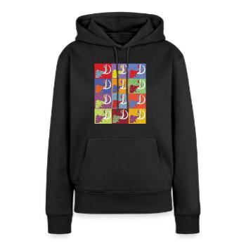 Mammouth - Sweat à capuche Premium bio Femme - noir - Devant - Julia (174cm)