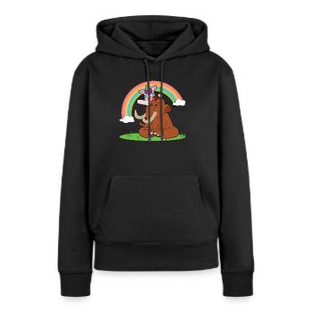Mammouth - Sweat à capuche Premium bio Femme - noir - Devant - Julia (174cm)