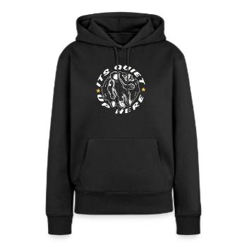 espace, espace, calme, colonisation de l’espace - Sweat à capuche Premium bio Femme - noir - Devant - Julia (174cm)