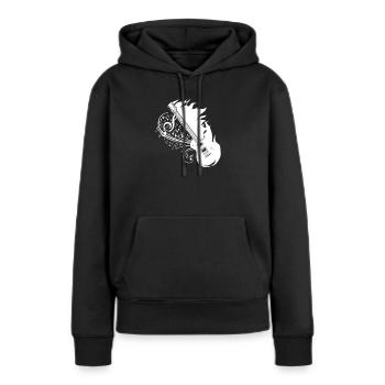 Guitare électrique Flammes de guitare électrique - Sweat à capuche Premium bio Femme - noir - Devant - Julia (174cm)