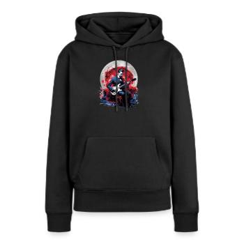 Gitarren E-Gitarren-Saiten E-Gitarre Musiker - Frauen Premium Bio Hoodie - Schwarz - Vorne - Julia (174cm)