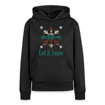 Let it Snow - Frauen Premium Bio Hoodie - Schwarz - Vorne - Julia (174cm)