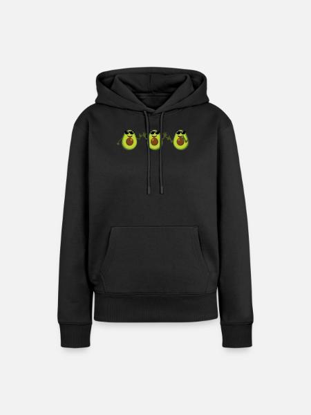 Avocado Dancing Avocados - Frauen Premium Bio Hoodie - Schwarz