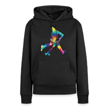 Field Hockey Tie Dye - Frauen Premium Bio Hoodie - Schwarz - Vorne - Julia (174cm)