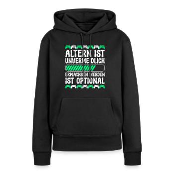 Altern ist Unvermeidlich Retro Zocker B-Day - Frauen Premium Bio Hoodie - Schwarz - Vorne - Julia (174cm)