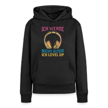 Retro Gamer B-Day Werde nicht Älter Ich Level Up - Frauen Premium Bio Hoodie - Schwarz - Vorne - Julia (174cm)