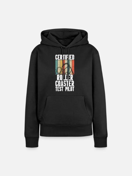 Achterbahnvergnügungspark Achterbahnfahrt - Frauen Premium Bio Hoodie - Schwarz