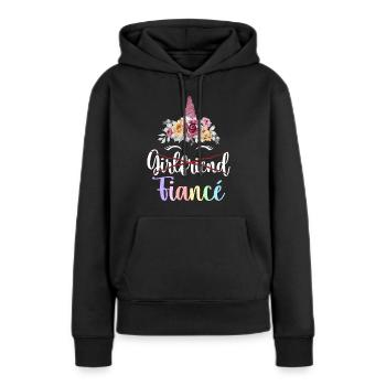 Douche nuptiale de fiançailles - Sweat à capuche Premium bio Femme - noir - Devant - Julia (174cm)