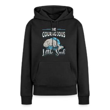Dugong Soyez de courageuses petites créatures marines - Sweat à capuche Premium bio Femme - noir - Devant - Julia (174cm)