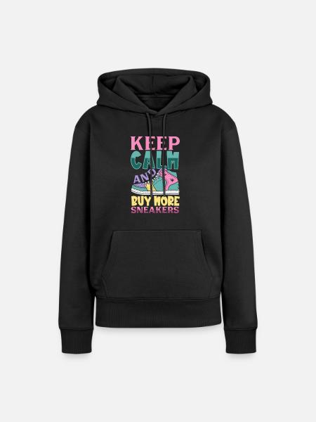 Kauf mehr Sneaker - Frauen Premium Bio Hoodie - Schwarz