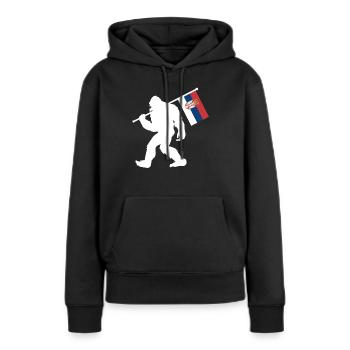 Serbien - Frauen Premium Bio Hoodie - Schwarz - Vorne - Julia (174cm)