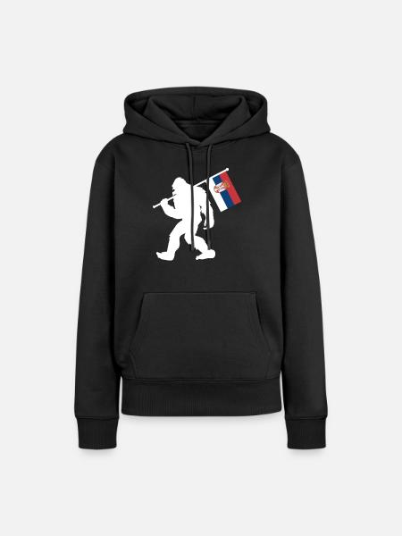 Serbien - Frauen Premium Bio Hoodie - Schwarz