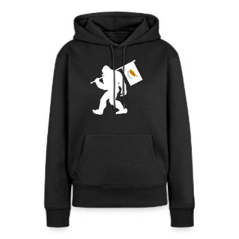 Chypre - Sweat à capuche Premium bio Femme - noir - Devant - Julia (174cm)
