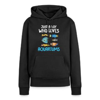 Aquarium - Sweat à capuche Premium bio Femme - noir - Devant - Julia (174cm)