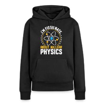 Physicien Centrale Nucléaire - Sweat à capuche Premium bio Femme - noir - Devant - Julia (174cm)