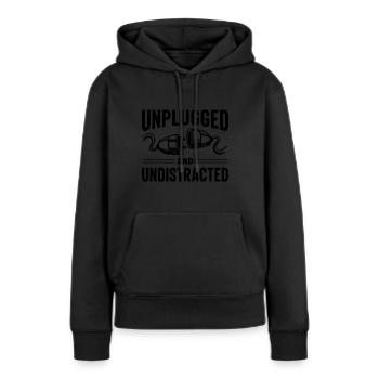 Trennen Sie sich von den sozialen Medien Ablenkung - Frauen Premium Bio Hoodie - Schwarz - Vorne - Julia (174cm)