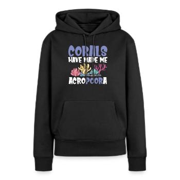 Aquarium de corail - Sweat à capuche Premium bio Femme - noir - Devant - Julia (174cm)