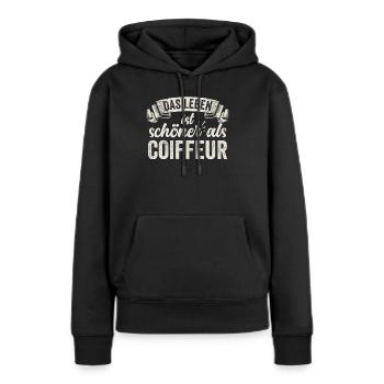 Lustige Coiffeur Friseur Haare Styling Schere - Frauen Premium Bio Hoodie - Schwarz - Vorne - Julia (174cm)