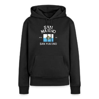 San Marino History - Frauen Premium Bio Hoodie - Schwarz - Vorne - Julia (174cm)