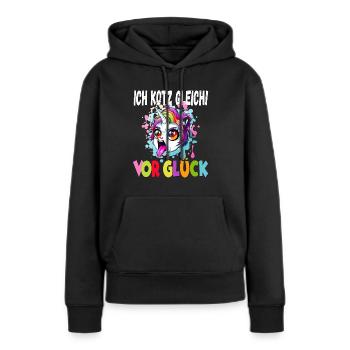 Ich Kotz Gleich Vor Glück - Frauen Premium Bio Hoodie - Schwarz - Vorne - Julia (174cm)