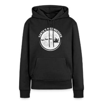 Teckel viennois Noël - Sweat à capuche Premium bio Femme - noir - Devant - Julia (174cm)