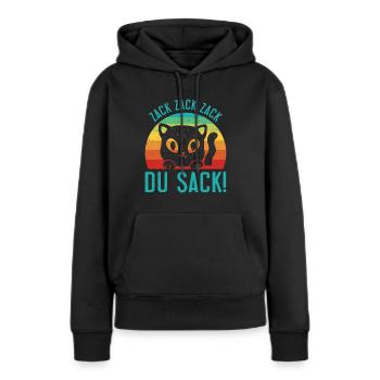 Gaming Katze Zack Zack Du Sack! Videospieler - Frauen Premium Bio Hoodie - Schwarz - Vorne - Julia (174cm)