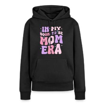 Maman Enceinte Grossesse - Sweat à capuche Premium bio Femme - noir - Devant - Julia (174cm)