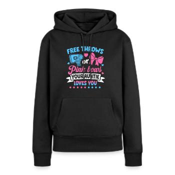 Freiwürfe oder rosa Schleifen Tante liebt dich Baby - Frauen Premium Bio Hoodie - Schwarz - Vorne - Julia (174cm)