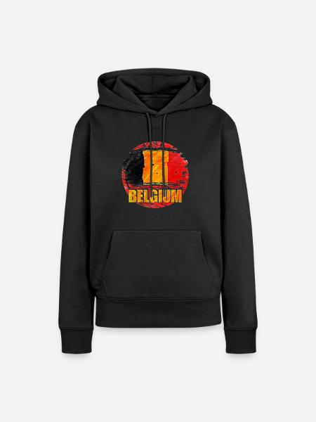 Belgien - Frauen Premium Bio Hoodie - Schwarz