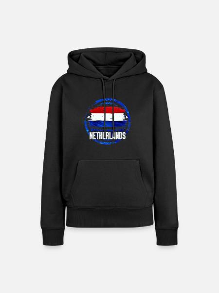 Niederlande - Frauen Premium Bio Hoodie - Schwarz